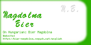 magdolna bier business card